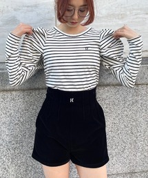 RUBY AND YOU | ボーダーパフカットソー(Tシャツ/カットソー)