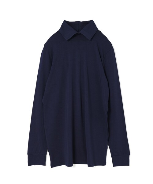 mizuiroind（ミズイロインド）の「mizuiro ind シャツカラーハイネックプルオーバー（Tシャツ/カットソー・レディース・ブラック/オフホワイト/グレー/ブルー/ネイビー/カーキ/オレンジ・FREE）」の5枚目の写真