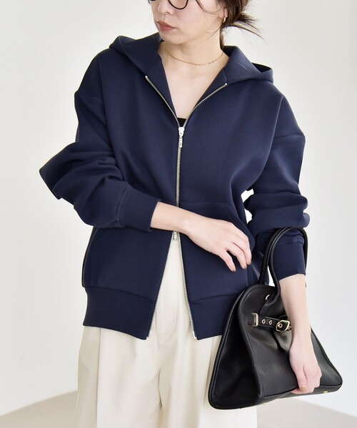 新品　SHIPS quaranciel ポンチダブルジップスウェットパーカ SHIPS（シップス） 《一部追加予約》quaranciel:〈洗濯機可能〉ポンチ