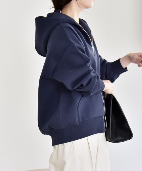 quaranciel:〈洗濯機可能〉ポンチ ダブルジップ スウェット パーカー