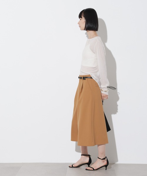 Apo(s)ture(アポスチャー)の「KATY-001/TRツータックキュロットパンツ(スラックス・レディース・ベージュ/ブラック/ブラウン/グレー・XS/S/M/L/XL)」の7枚目の写真