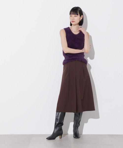 Apo(s)ture(アポスチャー)の「KATY-001/TRツータックキュロットパンツ(スラックス・レディース・ベージュ/ブラック/ブラウン/グレー・XS/S/M/L/XL)」の11枚目の写真