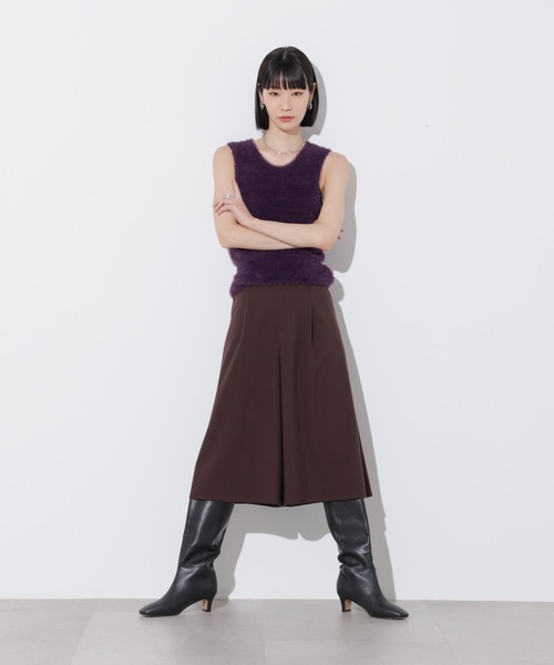 Apo(s)ture(アポスチャー)の「KATY-001/TRツータックキュロットパンツ(スラックス・レディース・ベージュ/ブラック/ブラウン/グレー・XS/S/M/L/XL)」の15枚目の写真