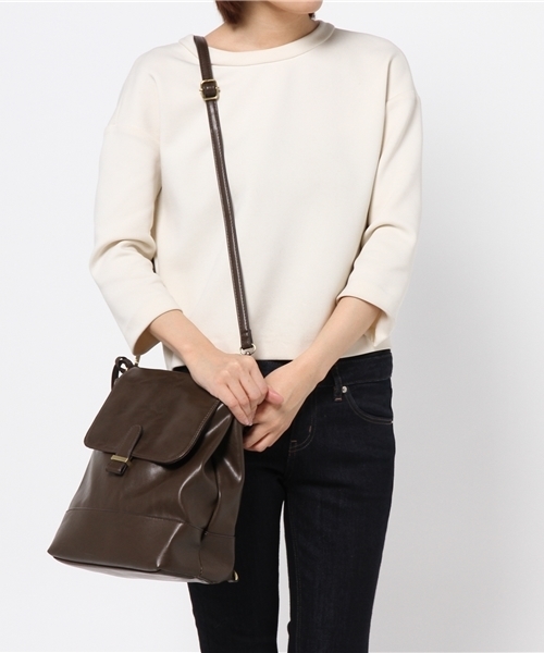 ikka（イッカ）の「2WAYミドルリュック（バックパック/リュック・レディース・ブラック/ブラウン・FREE）」の13枚目の写真