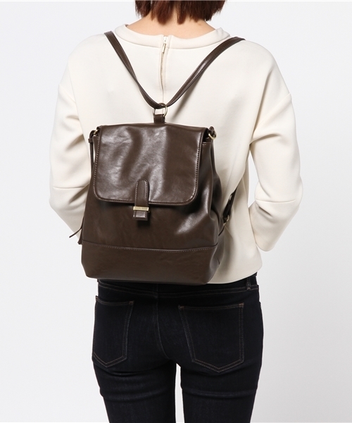 ikka（イッカ）の「2WAYミドルリュック（バックパック/リュック・レディース・ブラック/ブラウン・FREE）」の14枚目の写真