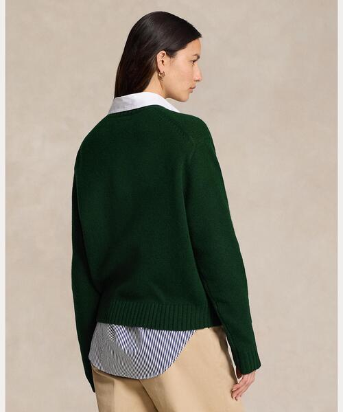 POLO RALPH LAUREN(ポロ ラルフ ローレン)の「Polo ベア ウールカシミヤ セーター(ニット/セーター・レディース・グリーン・L/M/S/XS/XXS)」の4枚目の写真