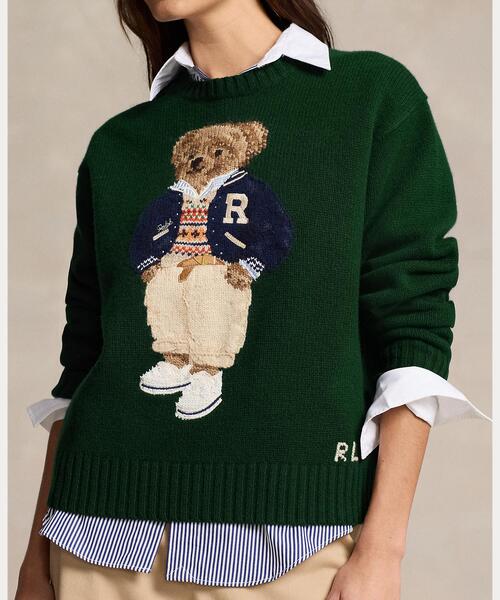 POLO RALPH LAUREN(ポロ ラルフ ローレン)の「Polo ベア ウールカシミヤ セーター(ニット/セーター・レディース・グリーン・L/M/S/XS/XXS)」の5枚目の写真
