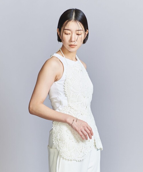 BEAUTY&YOUTH UNITED ARROWS - 新品未使用　LEINWANDE ニットベスト　ホワイト BEAUTY&YOUTH UNITED ARROWS（ビューティーアンドユース