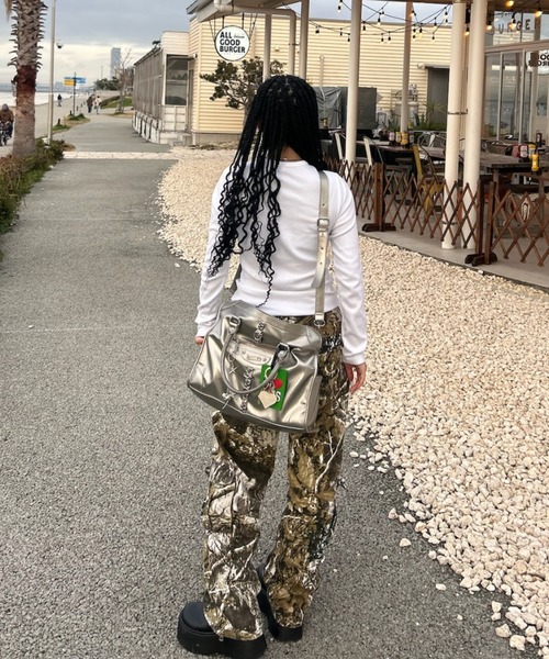 INTER FACTORY（インターファクトリー）の「AINA - レイヤード風リアルツリーカーゴパンツ　GOSSIP CLUB　made in INTER FACTORY（カーゴパンツ・レディース・グリーン・SMALL/MEDIUM）」の5枚目の写真