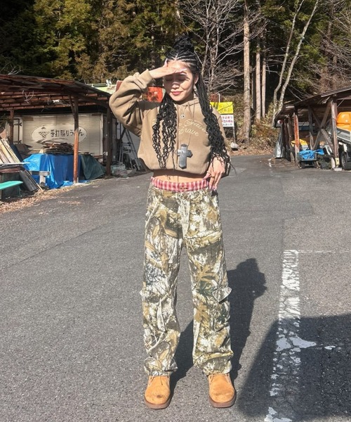 INTER FACTORY（インターファクトリー）の「AINA - レイヤード風リアルツリーカーゴパンツ　GOSSIP CLUB　made in INTER FACTORY（カーゴパンツ・レディース・グリーン・SMALL/MEDIUM）」の14枚目の写真