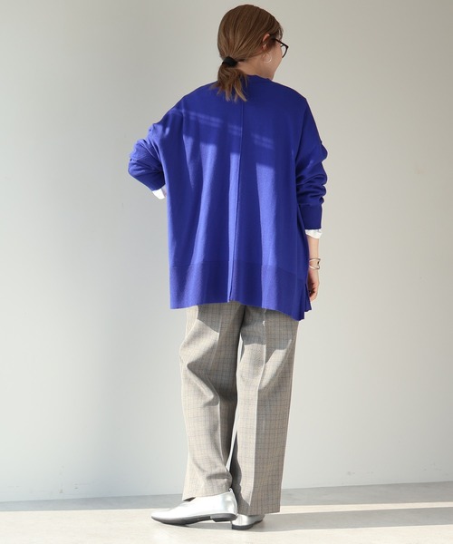 AMERICAN HOLIC（アメリカンホリック）の「バイパチVネックワイドニットカーディガン（カーディガン/ボレロ・レディース・ブラック/アイボリー/ブルー/杢グレー/ピンク・M/L）」の15枚目の写真