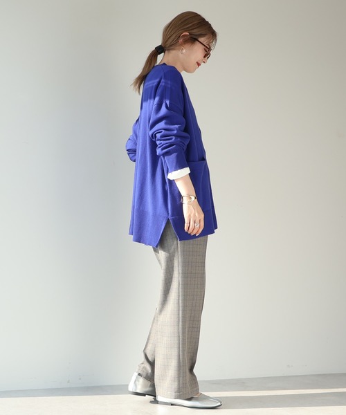 AMERICAN HOLIC（アメリカンホリック）の「バイパチVネックワイドニットカーディガン（カーディガン/ボレロ・レディース・ブラック/アイボリー/ブルー/杢グレー/ピンク・M/L）」の16枚目の写真