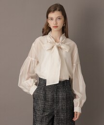 DRESSTERIOR | 【大人百花冬号掲載　モデル美香さん着用】シアーボウタイブラウス(シャツ/ブラウス)