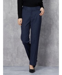 Perfect Suit FActory | デレガントスーツ　ミニチェック　テーパードパンツ　ネイビー/ブラウン【マシンウォッシャブル】 【スリム】【ストレッチ】(スーツパンツ)