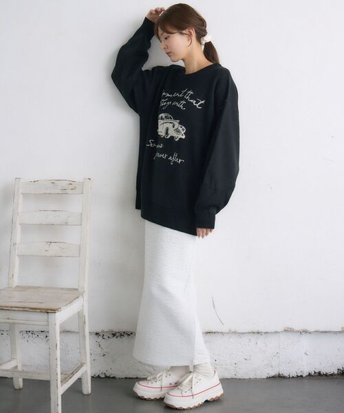 RETRO GIRL（レトロガール）の「【UNISEX】carモチーフNT（ニット/セーター・レディース・ベージュ/ブラック/ナチュラル・FREE）」の17枚目の写真