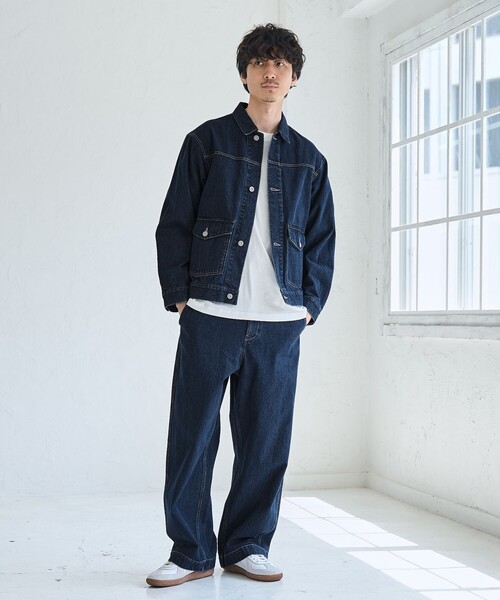 coen（コーエン）の「TATSURO YASUI  ワイドデニムパンツ（デニムパンツ・メンズ・ネイビー・M/L/XL）」の10枚目の写真