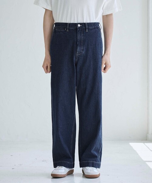 coen（コーエン）の「TATSURO YASUI  ワイドデニムパンツ（デニムパンツ・メンズ・ネイビー・M/L/XL）」の12枚目の写真