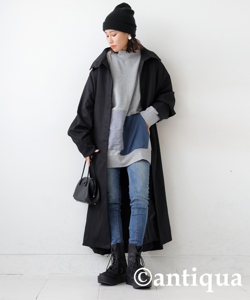 antiqua(アンティカ)の「ポケットカラートップス(スウェット・レディース・グレー/ブラック・ONESIZE)」の10枚目の写真