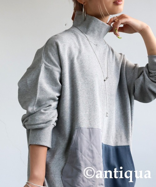 antiqua(アンティカ)の「ポケットカラートップス(スウェット・レディース・グレー/ブラック・ONESIZE)」の13枚目の写真