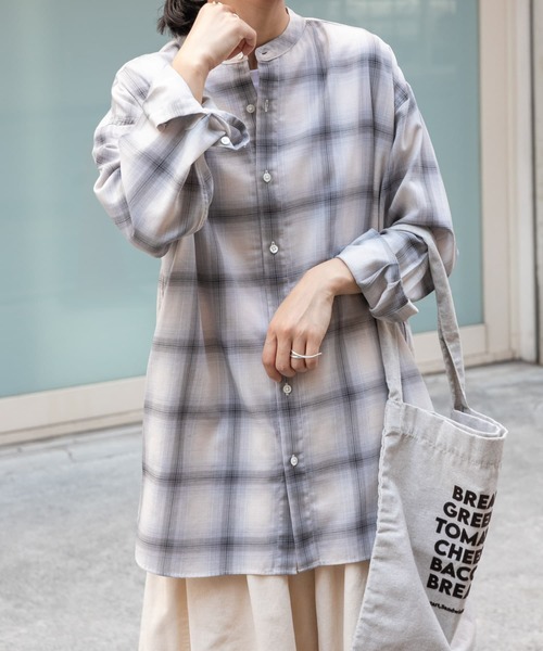 FORK&SPOON(フォークアンドスプーン)の「FORK&SPOON コットンウールチェックシャツ(シャツ/ブラウス・レディース・ブラウン/グレー・1)」の10枚目の写真