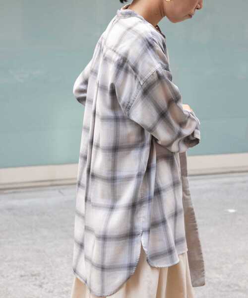 FORK&SPOON(フォークアンドスプーン)の「FORK&SPOON コットンウールチェックシャツ(シャツ/ブラウス・レディース・ブラウン/グレー・1)」の11枚目の写真