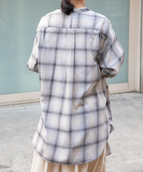 FORK&SPOON(フォークアンドスプーン)の「FORK&SPOON コットンウールチェックシャツ(シャツ/ブラウス・レディース・ブラウン/グレー・1)」の12枚目の写真