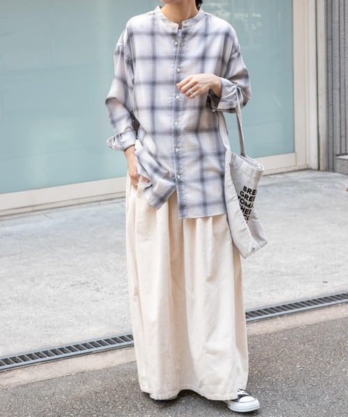 FORK&SPOON(フォークアンドスプーン)の「FORK&SPOON コットンウールチェックシャツ(シャツ/ブラウス・レディース・ブラウン/グレー・1)」の15枚目の写真