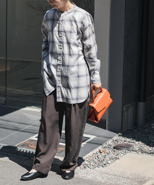 FORK&SPOON(フォークアンドスプーン)の「FORK&SPOON コットンウールチェックシャツ(シャツ/ブラウス・レディース・ブラウン/グレー・1)」の21枚目の写真