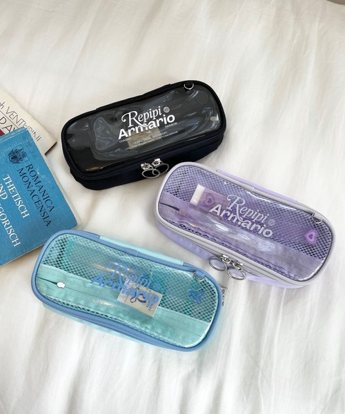 repipi armario(レピピ アルマリオ)の「【ポケットたくさん】BOXペンケース(ポーチ・キッズ・パープル/ミント/ブラック・FREE)」の4枚目の写真
