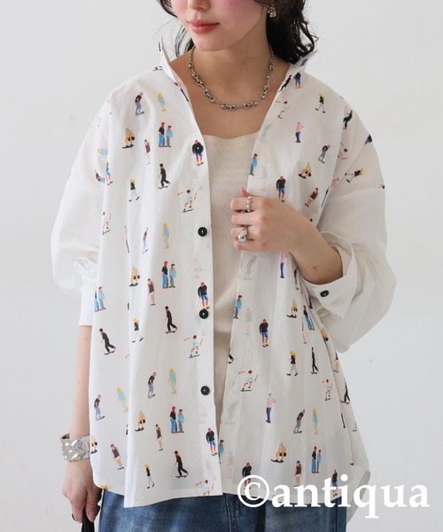 antiqua　人柄シャツ 人柄シャツ シャツ メンズ トップス 長袖 送料無料・7月23日0時