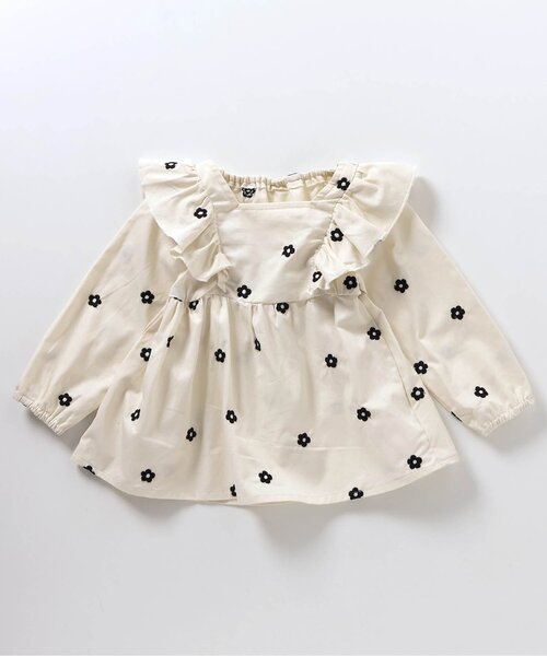 apres les cours（アプレレクール）の「【リンク・WEB限定】ハート・デイジー刺繍チュニック（チュニック・キッズ・アイボリー/インディゴブルー・80/90/100/110/120/130/140）」の17枚目の写真