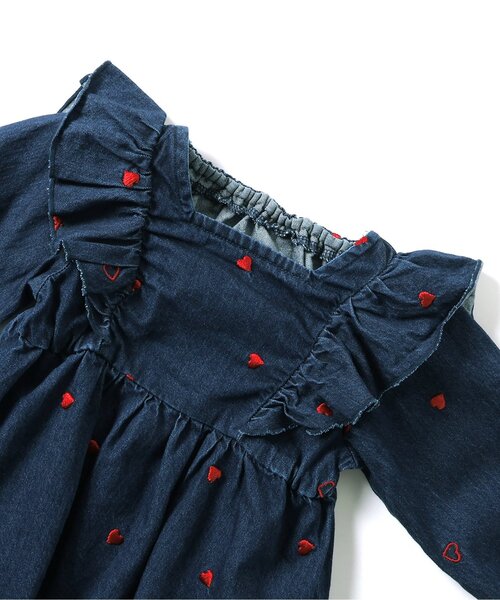 apres les cours（アプレレクール）の「【リンク・WEB限定】ハート・デイジー刺繍チュニック（チュニック・キッズ・アイボリー/インディゴブルー・80/90/100/110/120/130/140）」の18枚目の写真