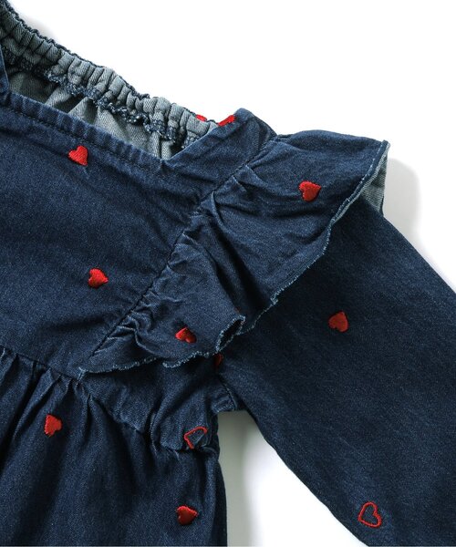 apres les cours（アプレレクール）の「【リンク・WEB限定】ハート・デイジー刺繍チュニック（チュニック・キッズ・アイボリー/インディゴブルー・80/90/100/110/120/130/140）」の20枚目の写真