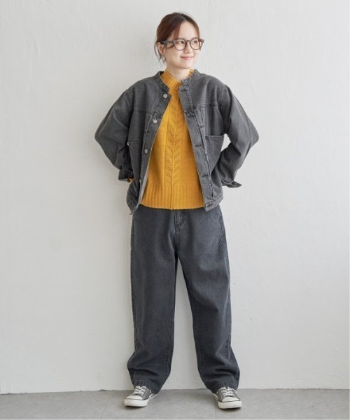 LBC（エルビーシー）の「透かし柄バックスリットニット（ニット/セーター・レディース・オフホワイト/ブルー/ライトグレー/マスタード/ミント/パープル・M）」の16枚目の写真