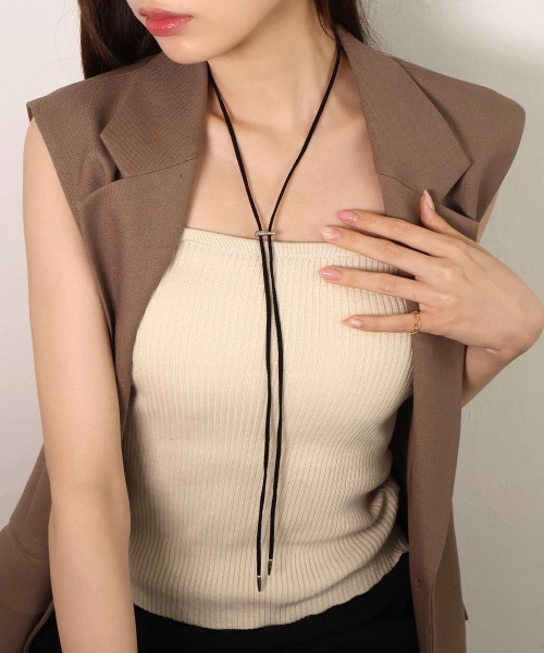 CEMONEMO(セモネモ)の「スライド コード チョーカー(チョーカー・レディース・ブラック・FREE)」の1枚目の写真