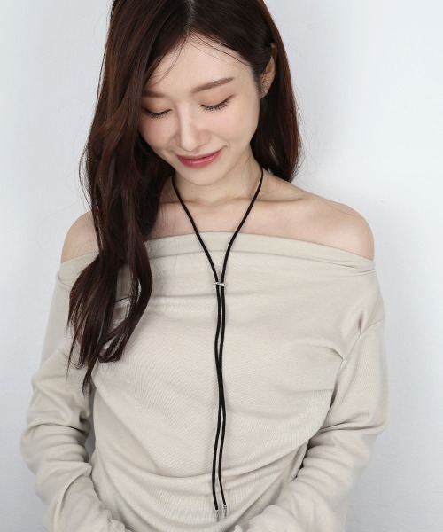 CEMONEMO(セモネモ)の「スライド コード チョーカー(チョーカー・レディース・ブラック・FREE)」の5枚目の写真