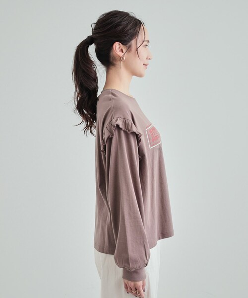 セール】フリル付きプリントロンT（Tシャツ/カットソー）｜Cutie