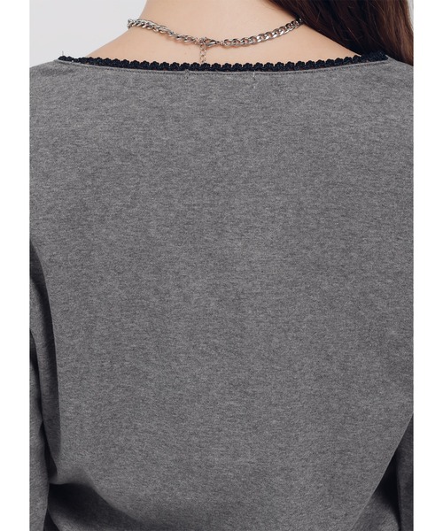 Adoon plain(アドーンプレーン)の「レースドッキングシアーアソートトップス(Tシャツ/カットソー・レディース・レッド/チャコールグレー/ブラック/グレー/ブラウン・FREE)」の21枚目の写真