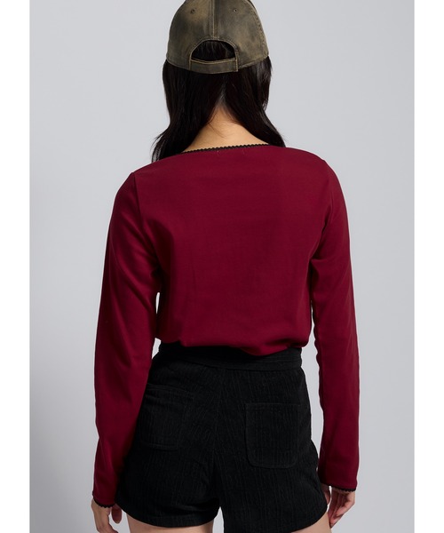 Adoon plain(アドーンプレーン)の「レースドッキングシアーアソートトップス(Tシャツ/カットソー・レディース・レッド/チャコールグレー/ブラック/グレー/ブラウン・FREE)」の22枚目の写真