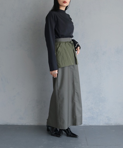 &g'aime（アンジェム）の「【&g'aime】ハイネックギャザーカットジョーゼットトップス　HIGHNECK GATHER GEORGETTE TOPS（Tシャツ/カットソー・レディース・カーキ/ブラック/ホワイト・FREE）」の18枚目の写真