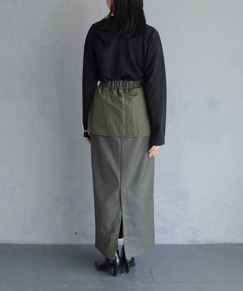 &g'aime（アンジェム）の「【&g'aime】ハイネックギャザーカットジョーゼットトップス　HIGHNECK GATHER GEORGETTE TOPS（Tシャツ/カットソー・レディース・カーキ/ブラック/ホワイト・FREE）」の19枚目の写真