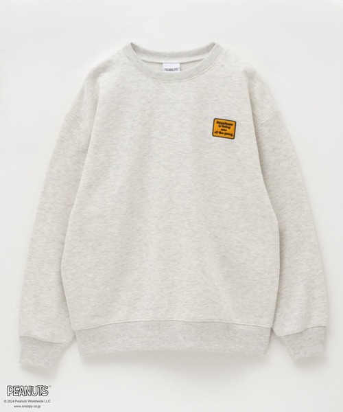 PEANUTS(ピーナッツ)の「PEANUTS スヌーピー プリント刺繍 ルーズシルエットトレーナー(スウェット・レディース・イエロー系その他/ターコイズブルー/オートミール・フリー)」の10枚目の写真