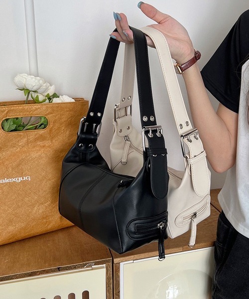 WESTSEA（ウエストシー）の「スクエア ミニ メタルパーツ ワンショルダーバッグ（ショルダーバッグ・レディース・オフホワイト/ブラック・FREE）」の10枚目の写真