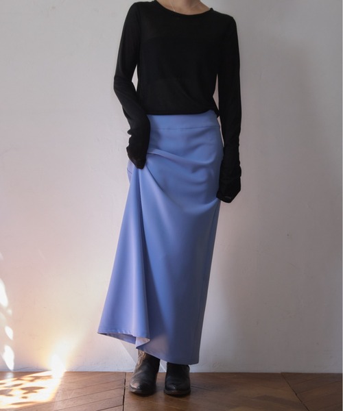 Smyeon(スミョン)の「A-line long skirt/Aラインロングスカート(スカート・レディース・ブルー/ブラック・SMALL/MEDIUM)」の11枚目の写真