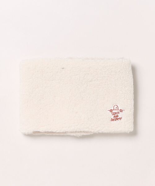 THRASHER(スラッシャー)の「GONZ ART KIDS BOA FLEECE OPEN NECK WARMER/スラッシャーキッズネックウォーマー(ネックウォーマー/スヌード・キッズ・ブラック/アイボリー/ベージュ・FREE)」の5枚目の写真