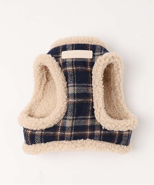 チェック柄ボアハーネス+リードSET（リード/ハーネス/首輪）｜moncheri（モンシェリ）