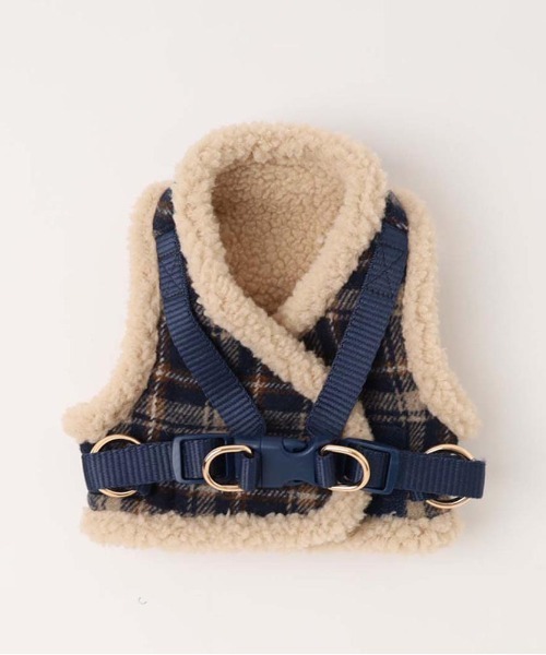 チェック柄ボアハーネス+リードSET（リード/ハーネス/首輪）｜moncheri（モンシェリ）