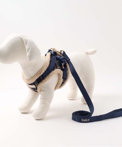 チェック柄ボアハーネス+リードSET（リード/ハーネス/首輪）｜moncheri（モンシェリ）