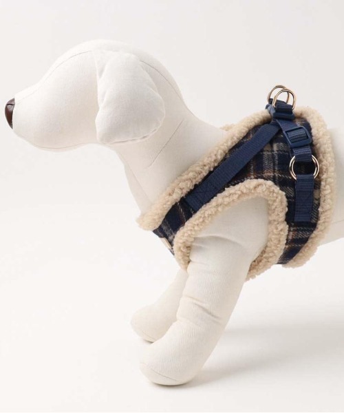 チェック柄ボアハーネス+リードSET（リード/ハーネス/首輪）｜moncheri（モンシェリ）