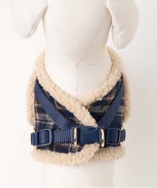チェック柄ボアハーネス+リードSET（リード/ハーネス/首輪）｜moncheri（モンシェリ）